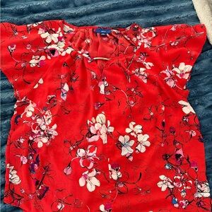 Apt. 9 women’s Orange-Red Floral Blouse